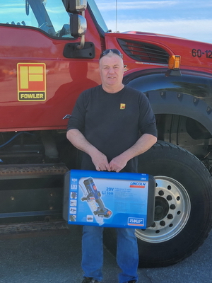 Winner in the FLO Components NHES 2024 Lincoln 1888 PowerLuber Grease Gun Giveaway Contest - Terry Clarke